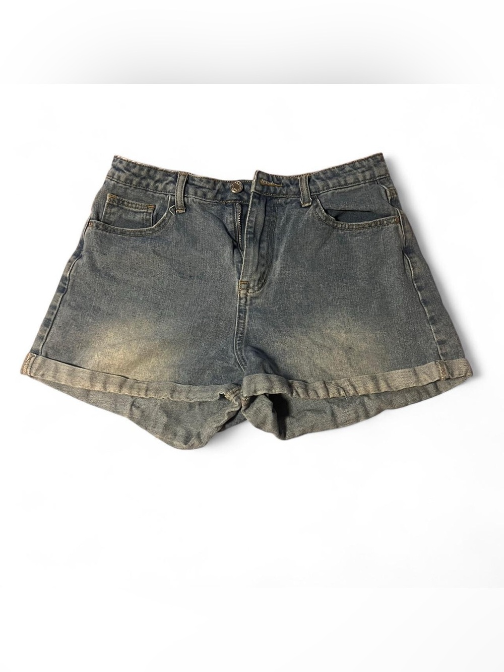 Blue High-Waisted Jean Shorts